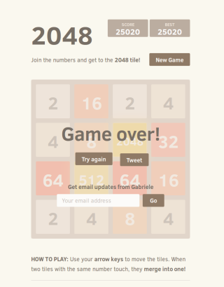 What is the lowest score one can get in the game 2048? - Quora